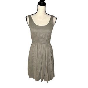 Alice + Olivia Taupe Beige Scoop Neck Lined Silk Sleeveless Mini Dress Sz XS